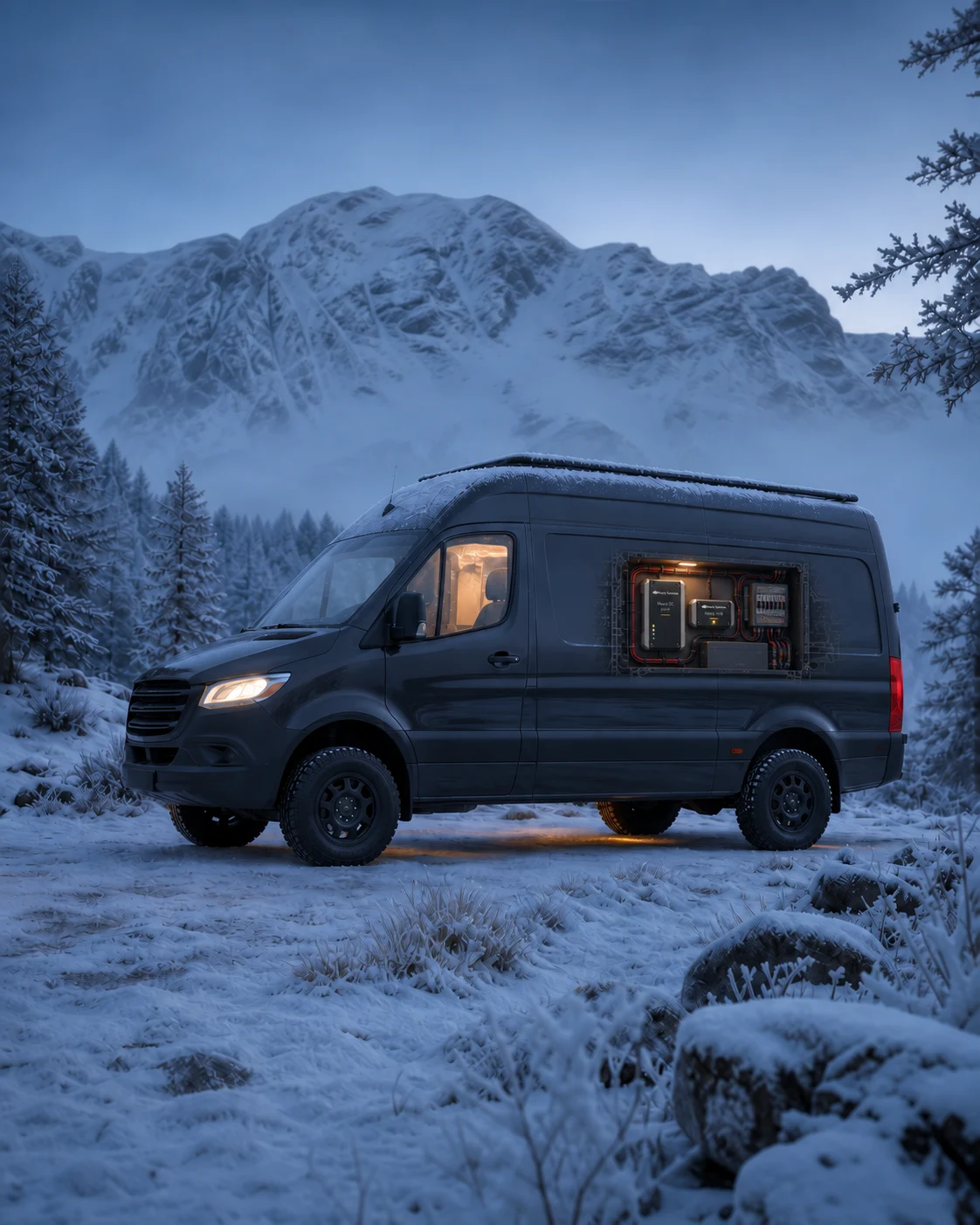 Van autonome protégé pendant une nuit froide grâce à une règle exécutée localement par Mauty